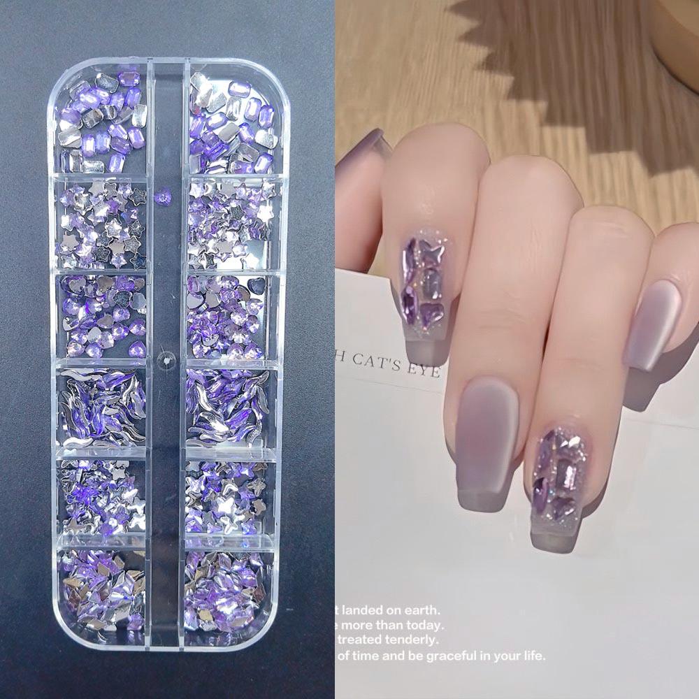 Nail Art Irregular Mini Ornaments: Pink, White, Colorful Champagne Accessories