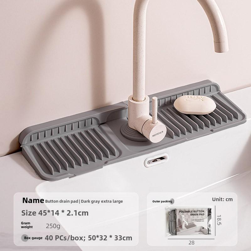 Anti-Slip Silicone Faucet Drain Mat Customizable Kitchen Sink Storage Solution