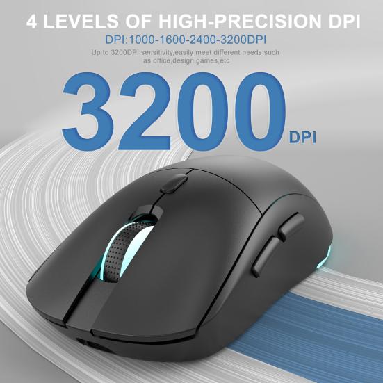Illuminated Glowing Mouse 7 Color RGB Backlight Silent Button 3200DPI Rechargeable Wireless Gaming Mouse