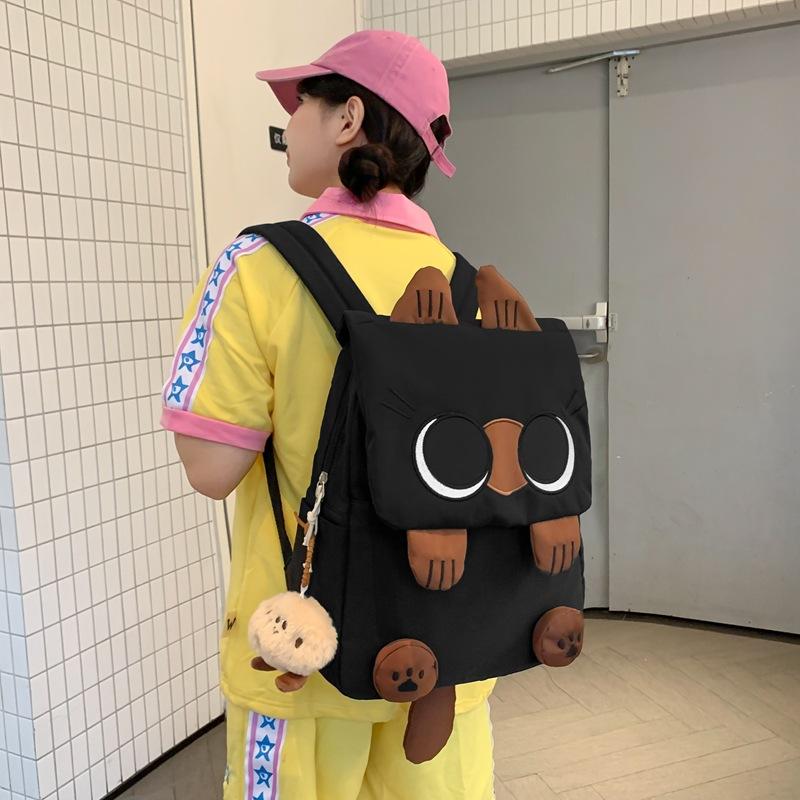 Schulranzen Süßer Siamkatzen-Rucksack Japanischer kleiner frischer Schüler-Schulranzen Bestickter lustiger Tier-Vielseitiger Freizeit-Rucksack