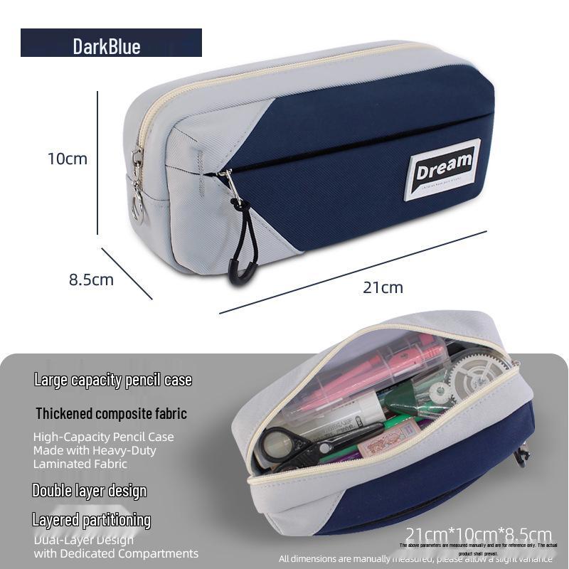 

Large Capacity Solid Color Canvas Pencil Case - Creative Design for Junior High Students