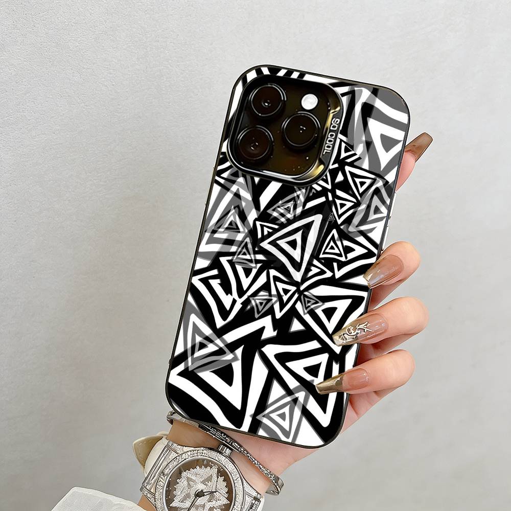 Geometric figures Phone Case For iPhone 17,16,15,14,13,12,11 Plus,Pro Max,XS,Colorful Silver Phone case Funda Cover