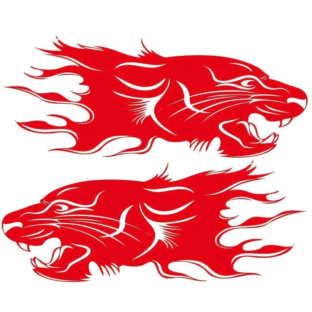 2pcs Tiger Totem Car Stickers for Body Door Waterproof Vinyl Decals Animal Auto Decoration Scratch Covering Vehicle Accessories