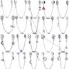 925 Silver Safety Chain Sparkling Clear DIY Jewelry Beads Fit Original Bracelet Charm