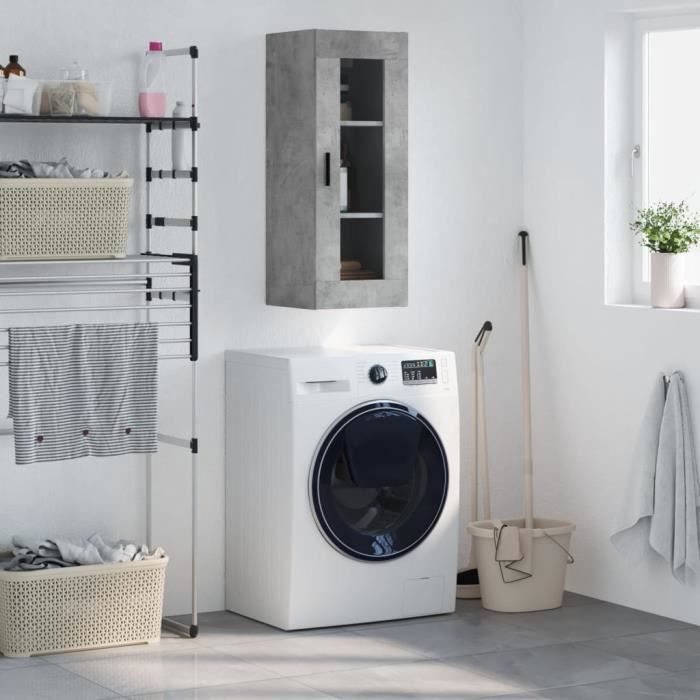 VidaXL Wall Cabinet Concrete Grey 34.5x34x90 Cm 828928