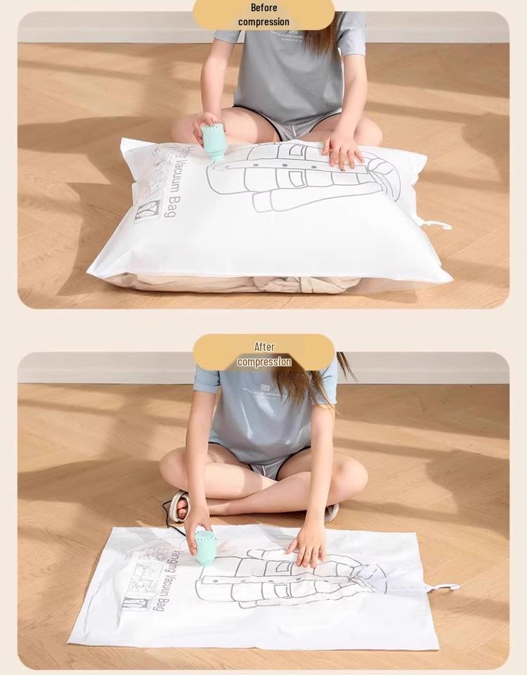 Závěsný vakuový kompresní úložný vak na oblečení a prošívané přikrývky - Černá technologie