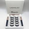 Magnetic 3D False Eyelashes: European & American Style, Thick, Curly, Natural Look, Available in Three or Five Pairs.