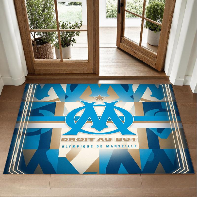 Olympique Lyonnais FC Design Crystal Velvet Rug Soft Decorative Mat for Bedroom Entrance