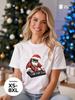Oversized Christmas T-shirt with "DJ Santa" Print