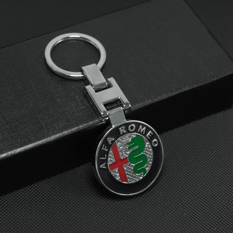 Car Sticker For Alfa Romeo 159 147 Metal Car Keychain Chain Anti-Loss Key Ring Keyring Pendant For Alfa Romeo 159 147 Giulietta EO0 
