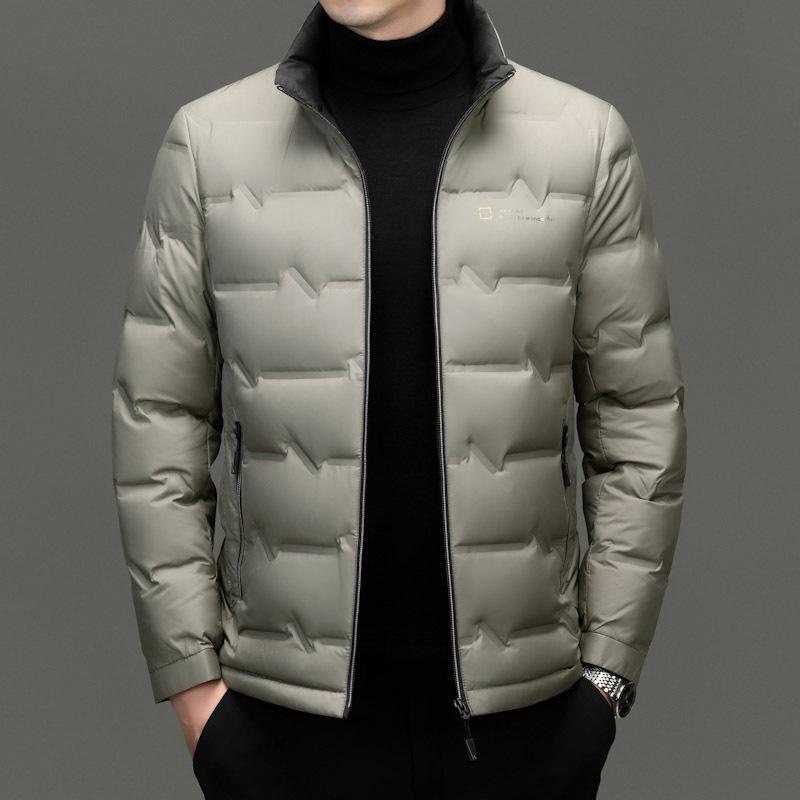 Romon Men's 2025 Stand-Up Collar Down Jacket - High-End, Versatile Business Casual Coat for Spring & Autumn.