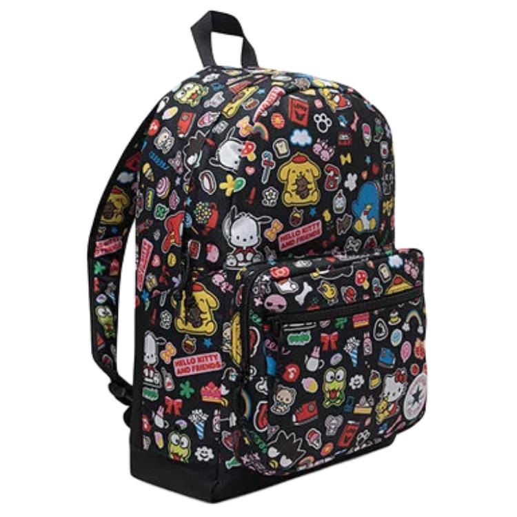 Converse X Hello Kitty And Friends Collaboration 19.5L Zipper Closure 600D Polyester Backpack Women Backpack Black WA5874-023