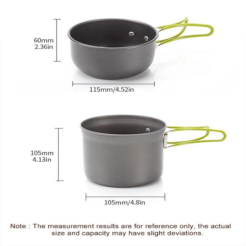 Camping Picnic Barbecue Pot With Single Picnic Portable Folding Pot Outdoor Pot Set 1-2 Person