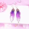Fashion Jewelry Butterfly Earring Fairy Simulation Insect Wing Hook Earring Translucent Cicada Wing Drop Earrings Woman Jewelry