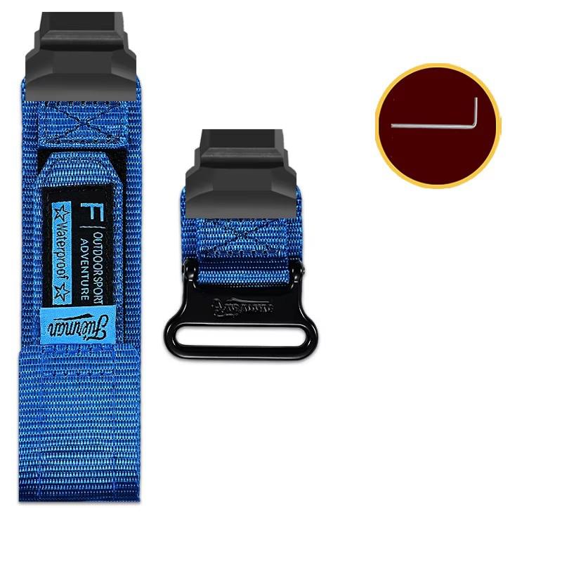

DIY Canvas Watchband for Casio Smart Sport Watch 3475 GBD-H1000 Modified Easy to Stick Nylon Strap Accessories Men s Bracelet GBD-H1000mm синий