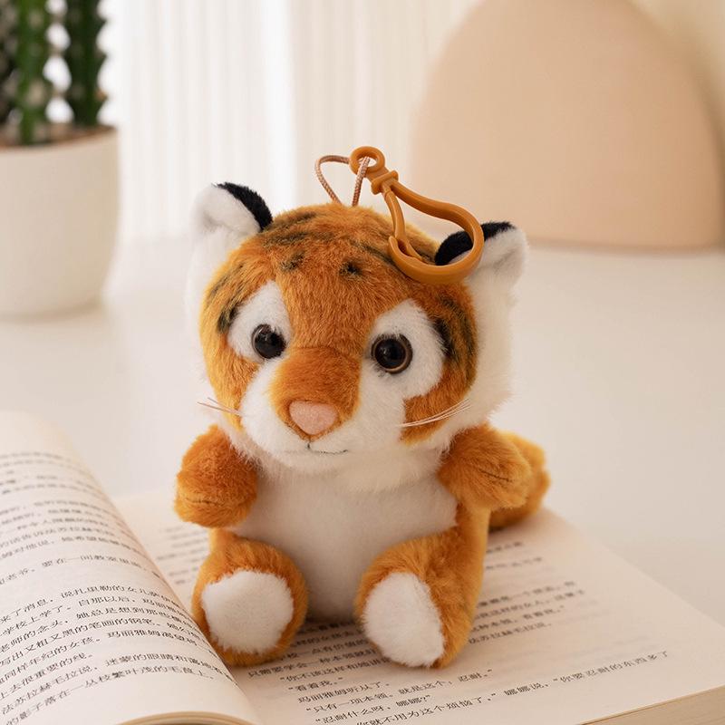 Tiger & Raccoon Plush Snap Band Bracelet - Cute Kids' Zoo Animal Wrist Accessory with Small Pendant