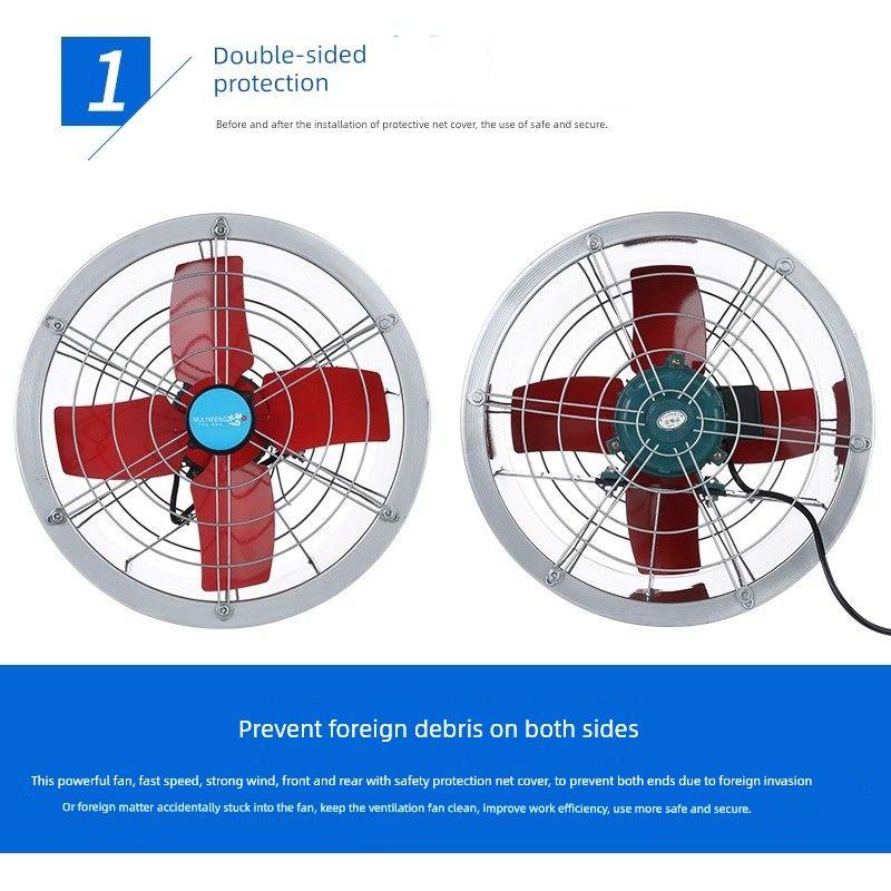 Strong Industrial Ventilator High-Power Pipe Exhaust Fan For Home Kitchen Oil Smoke Exhaust Cylinder Ventilating Fan Post Type