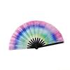 QX2E Light Sensitive Foldable Bamboos Hand Fan for Concerts Raves and Costume Parties
