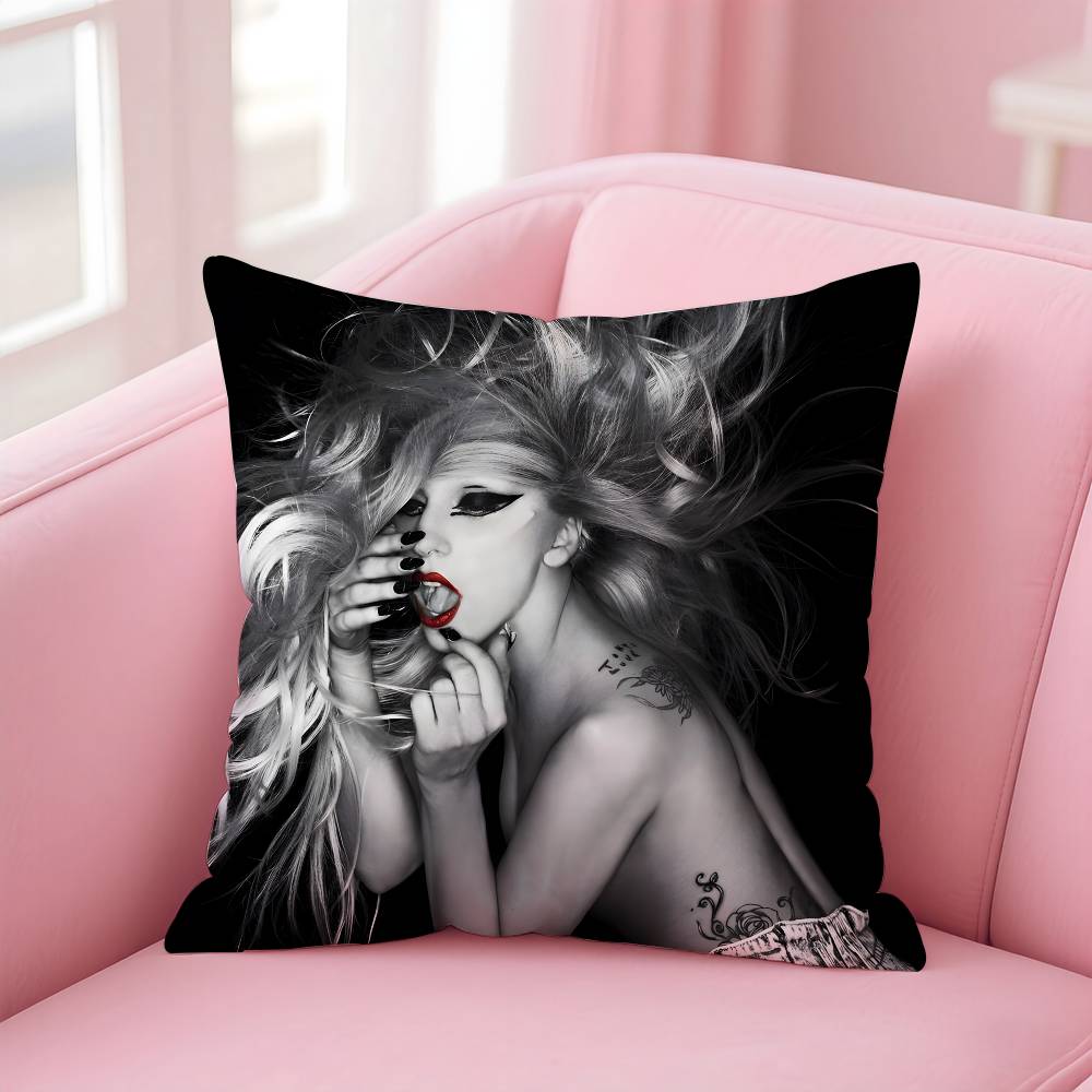 L-Lady SINGER G-gaga Pillow Case Pattern Printing Pillowcase Living Room Sofa Cushion Cover Bedroom Room Decor