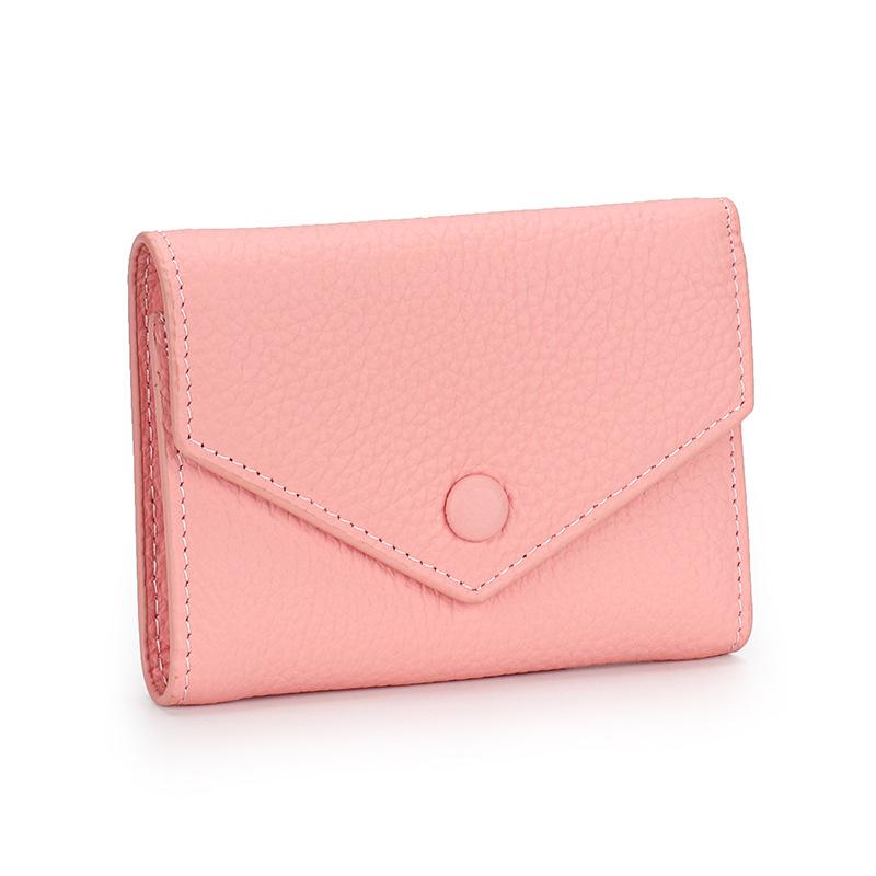 2024 New Women Wallets Genuine Leather Short Wallet First Layer of Cowhide Billfold For Ladies Trifold Envelope Coin Purse