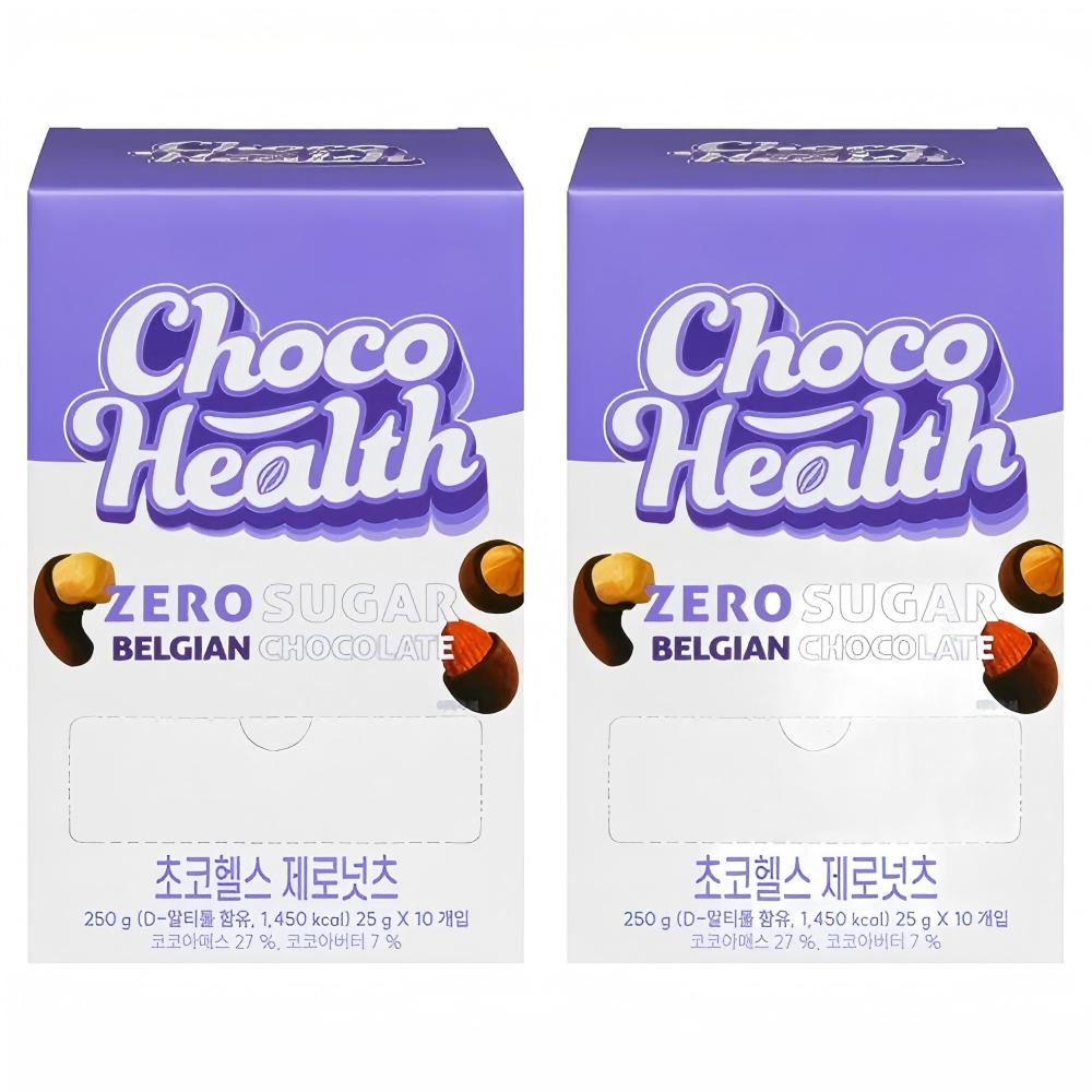ChocoHealth Zero Nuts Zero-Sugar Belgian Chocolate 25g 10 pack