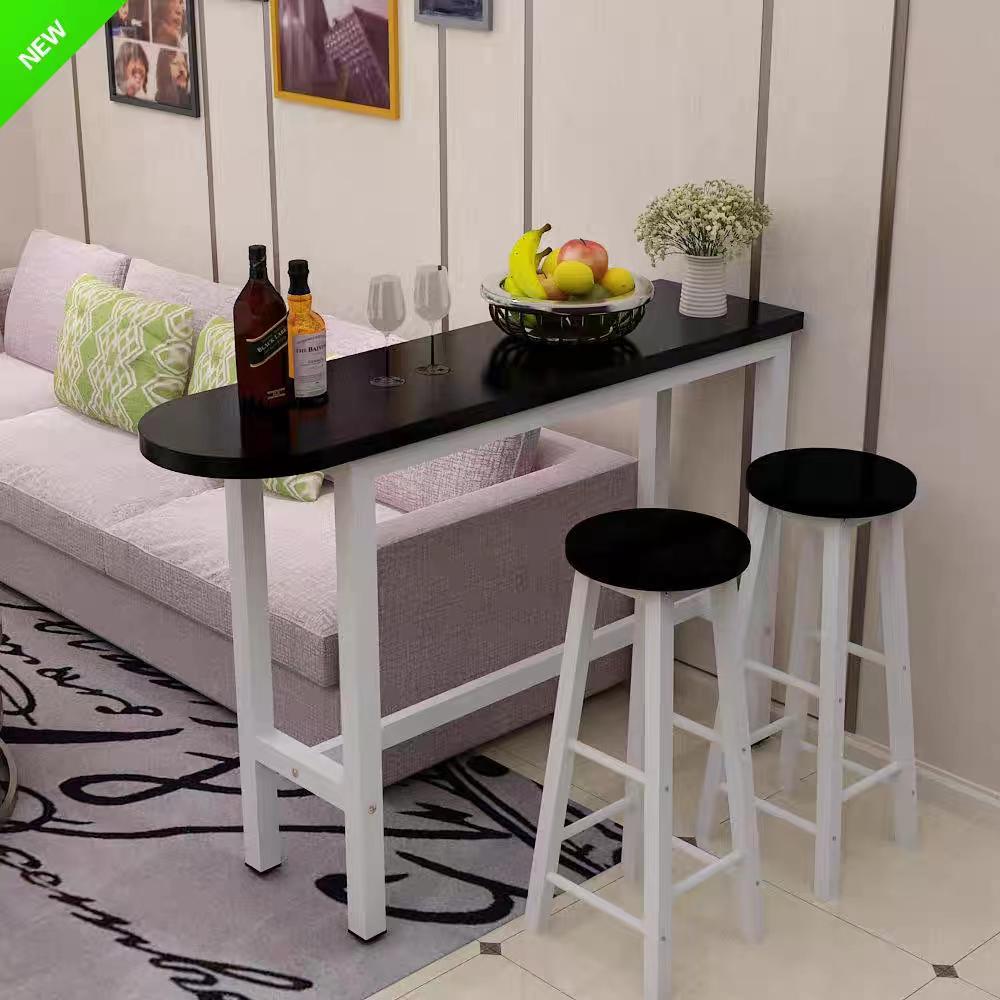 9C Modern High-Leg Bar Table – Multifunctional Steel & Wood Design for Home, Restaurant, Hotel, or Kitchen