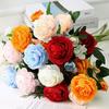 European 3heads Peony Multicolors 48*8cm/65cm Bridal Bouquet Flowers PINK Fake Peony Flower Wedding Table Decoration