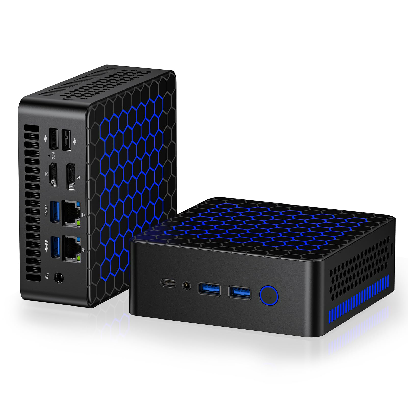 

12th Gen Intel N100 Mini PC with Windows 11 16GB DDR4 RAM 512GB 4 WIFI PCIe Memory SATA Triple Ambient Two Wired LAN and a Port Pro, + SSD, Cores/4