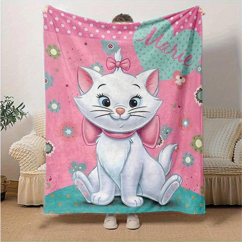 1pc. Cute Cartoon Marie Cat Blanket, Seasonal Universal, Home Decoration, Throw Blanket, Soft Flannel Throw Blanket, Versatile & Cozy for Be