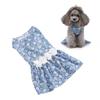 Dog Floral Dress Soft Comfortable Breathable Cute Doggie Princess Dresses for Wedding Party Light Bl