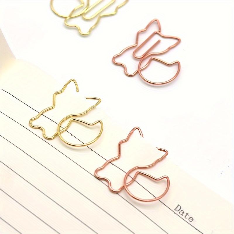 Set of 20 Squirrel - Inspired Paper Clips In Rose Gold & Gold - Charming Bookmarks for Fun Office Organization