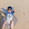Kids' Long-Sleeve Hooded Cartoon Swimsuit - Toddler Boys' Cute Korean Style Swimwear with Sun Protection