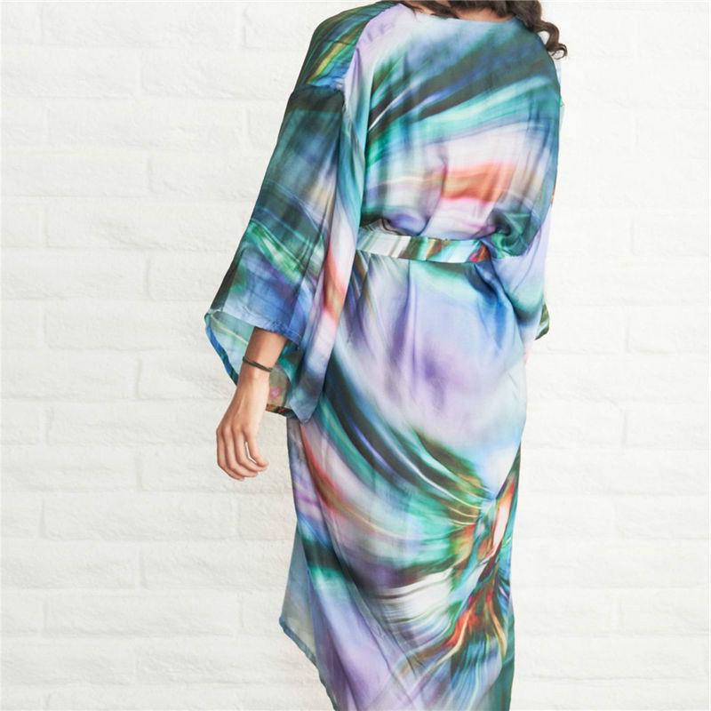 Rychleschnoucí bohémské tištěné zakrývací mikiny Sexy letní plážové šaty Dámské plážové oblečení Plavky zahalovací