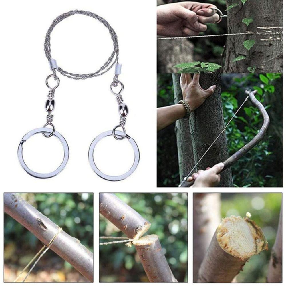 2pcs High-Quality Stainless Steel Wire Saw Lightweight Construction Stainless Steel Saw Hiking