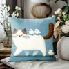 1 Pieces Cute Cat With Birds Pillow For Home Decor Polyester Pillowcase, Sofa Decorative Cushion Cov Headboard Pillow