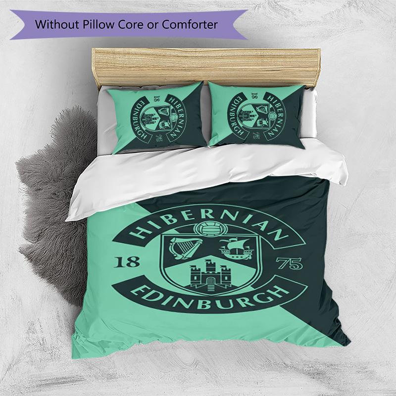 Hibernian FC Set Lenzuola Stampato 3 Pezzi Copripiumino Traspirante con Federe Biancheria da Letto Decorativa per Camera da Letto Casa