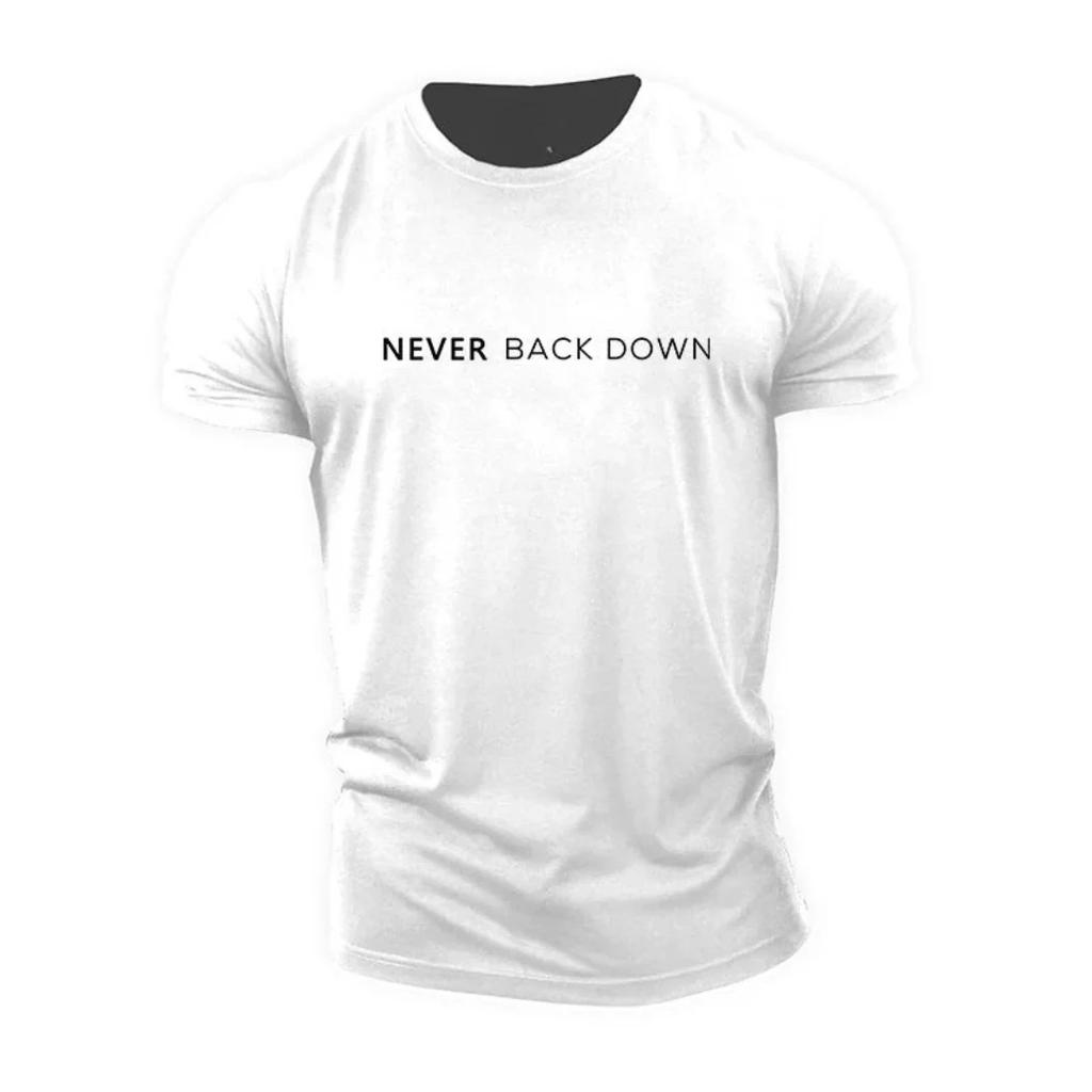 Never Back Down Graphic Printing Summer Luxury Brand Cotton Men's and Women's T-Shirts Short Sleeves Street Fashion Trend