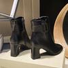 Fashion European and American Fashion Shows Slimming New Booties Roman Block Heel Women's Fashion Boots