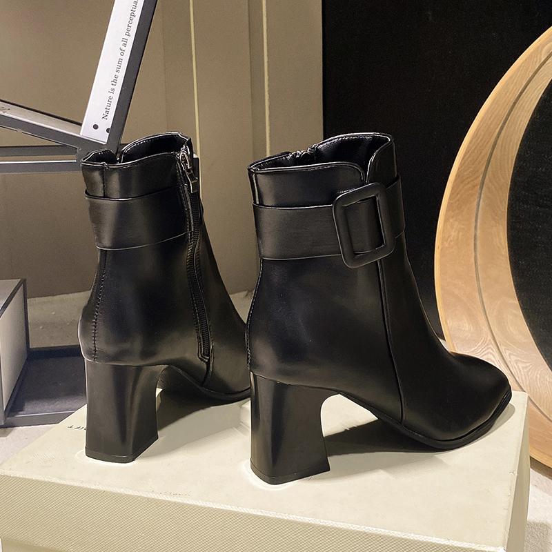 Fashion European and American Fashion Shows Slimming New Booties Roman Block Heel Women's Fashion Boots