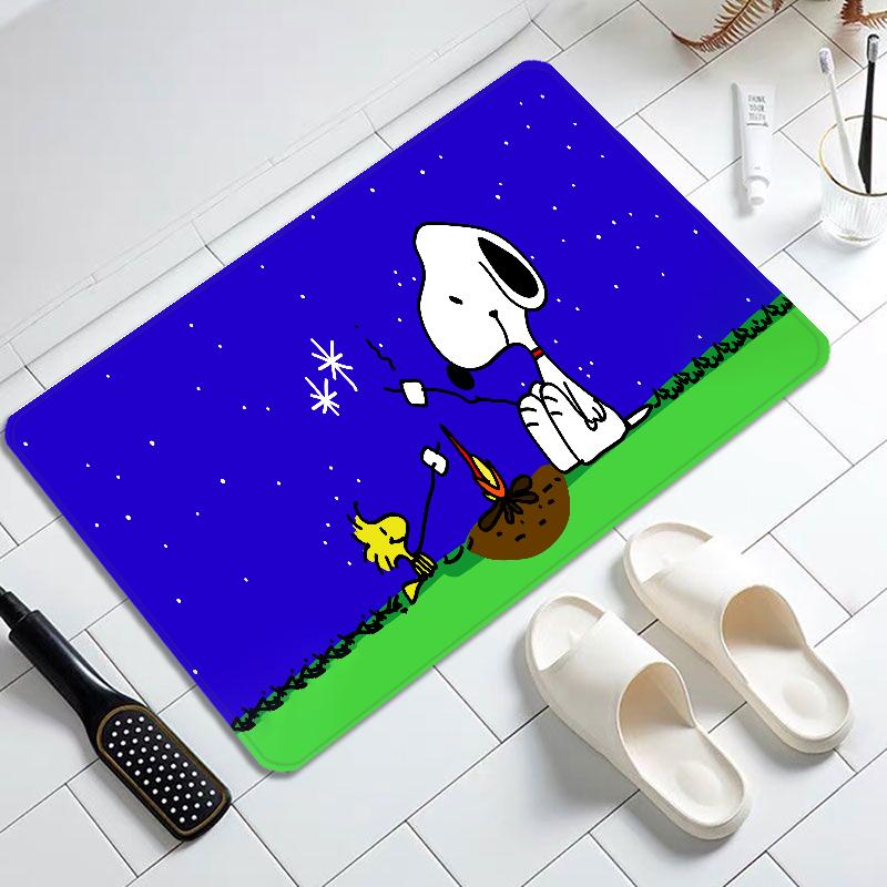 Cartoon Cute S-SnoopyS Door Mat Entrance Non-slip Doormat Washable Kitchen Carpet Hallway Rugs Bathroom Bath Door Mats