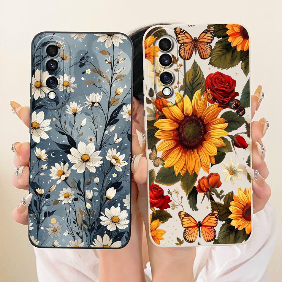 For Honor 70 70Pro 70 Pro+ Cute Cat Flower Cartoon Phone Case For Honor 70 Pro Plus Honor70 Shockproof Soft Silicone Bumpers