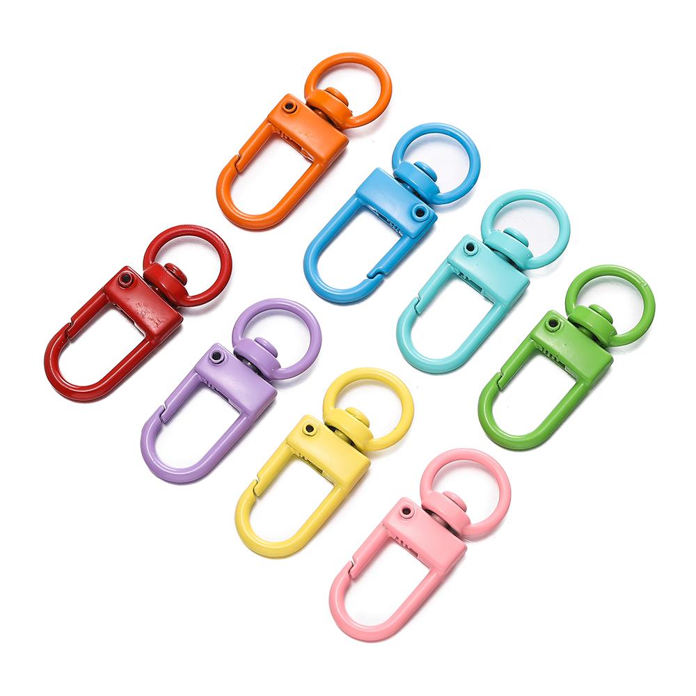 10pcs/Lot High Quality Colorful Alloy Snap Lobster Clasp Hooks Keychain Findings for DIY Key Chain Necklace Bracelet Supplies