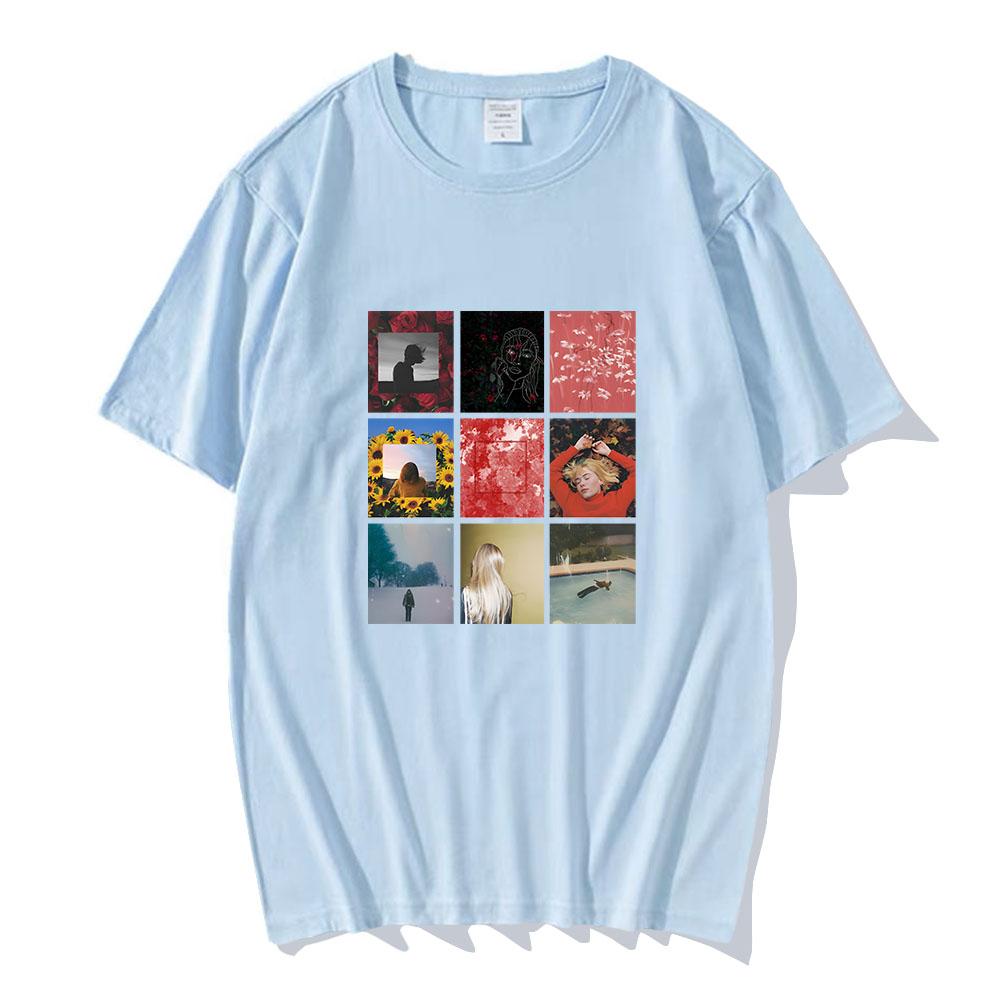 Singer Girl in Red Tshirts Short Sleeve Casual WomenUnisex Teeshirt Streetwear Graphic Printing Clothing Summer Cotton Soft Tees