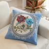 Peony Flower Bedside Soft Cover Backrest Chinese Style Light Luxury Pillow Embroidery