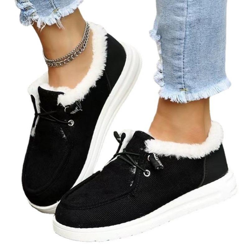 Autumn and winter new thick-soled velvet thickened warm snow boots women's cotton shoes large size Doudou shoes casual shoes