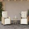 VidaXL Garden Reclining Chairs Set of 2 with Footrest Rattan 365244