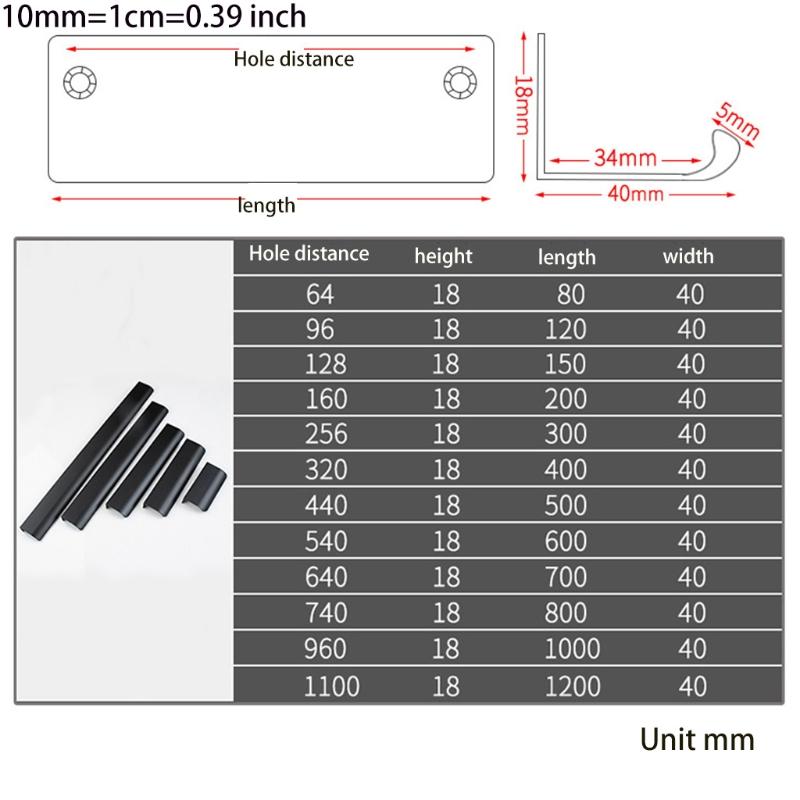 Aluminum Alloy Cabinet Drawer Handle Modern Furniture Hidden Long Handle Mount Finger Edge Pulls Nordic Concealed Handle