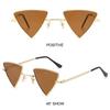 Small Triangular Sunglasses Fashion Metal Frame Colorful Lens Sun Glasses for Women Men Party Punk Shades