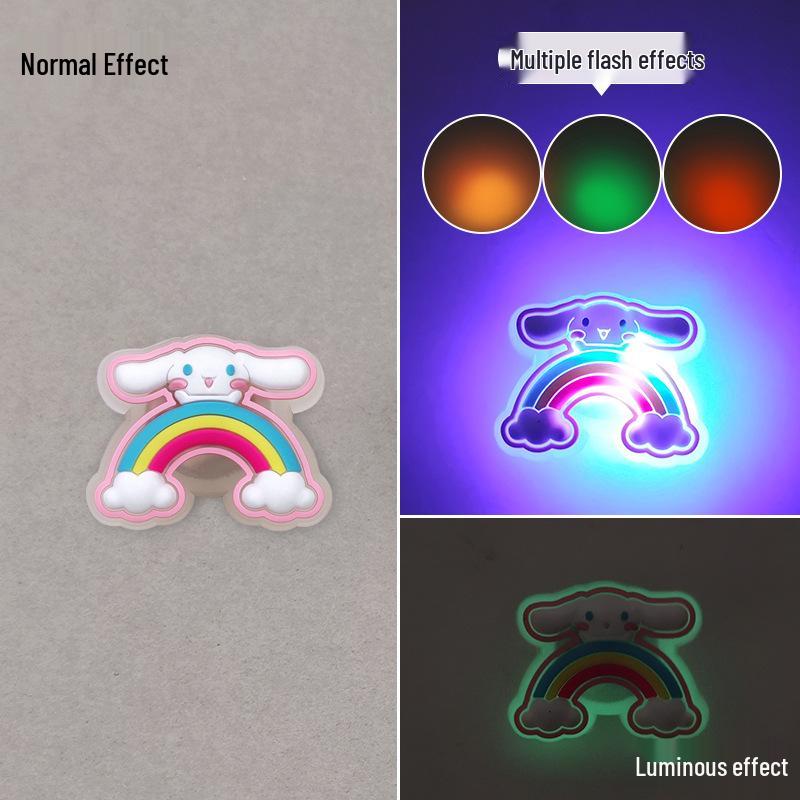 2025 Светодиодные светящиеся шармы для обуви кроксы - Мигающие забавные DIY аксессуары