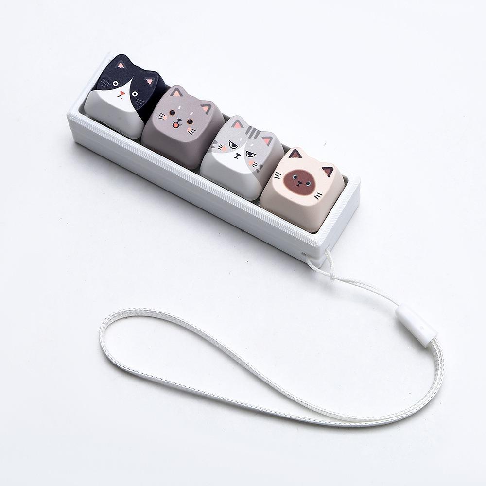 Cat Shape Keycap Fidget Keychain Lightweight Finger Press Toy Keyring Sensory Toy